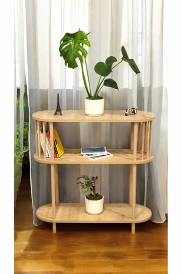Skjenk Hanah Home Peka Slim (90 x 90 x 30 cm) Sapphire Oak - Sapphire Oak - Oppbevaring - Oppbevaringsmøbler - Sideboard & skjenk