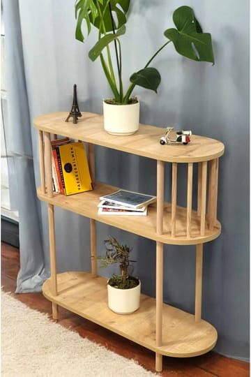 Skjenk Hanah Home Peka Slim (90 x 90 x 30 cm) Sapphire Oak - Sapphire Oak - Oppbevaring - Oppbevaringsmøbler - Sideboard & skjenk