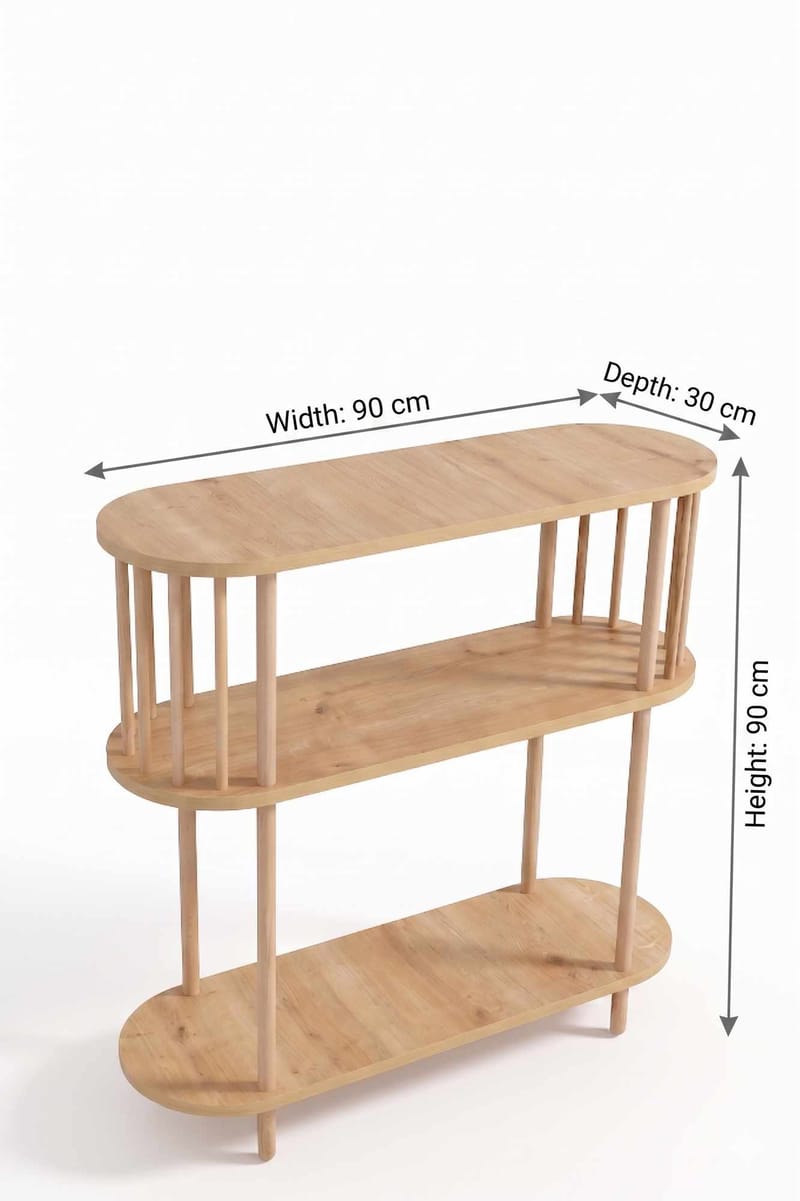 Skjenk Hanah Home Peka Slim (90 x 90 x 30 cm) Sapphire Oak - Sapphire Oak - Oppbevaring - Oppbevaringsmøbler - Sideboard & skjenk
