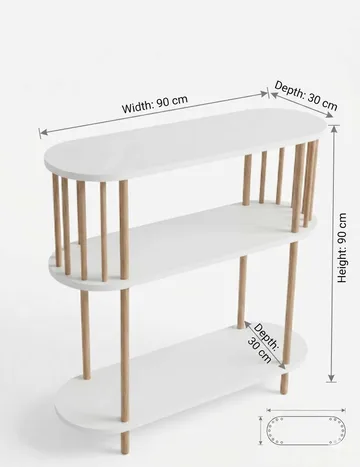 Skjenk Hanah Home Peka Slim (90 x 90 x 30 cm) Hvit - Hvit - Oppbevaring - Oppbevaringsmøbler - Sideboard & skjenk