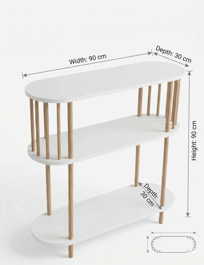 Skjenk Hanah Home Peka Slim (90 x 90 x 30 cm) Hvit - Hvit - Oppbevaring - Oppbevaringsmøbler - Sideboard & skjenk