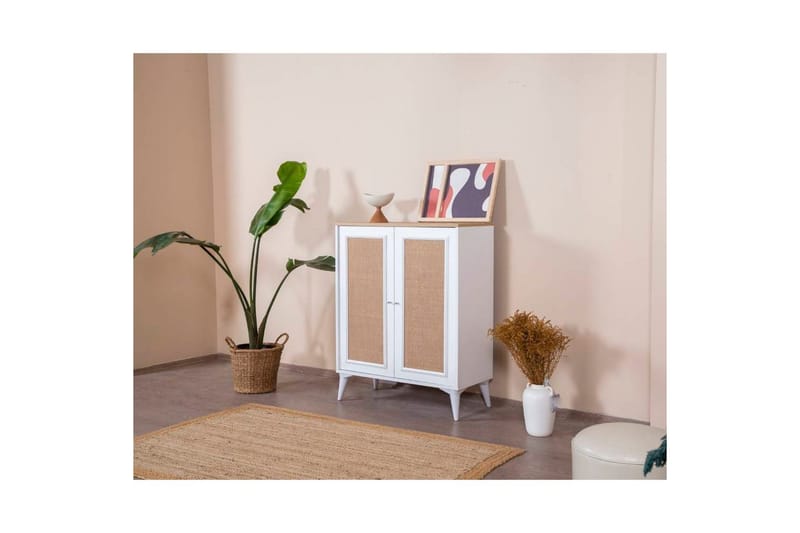Skjenk Jatinder Hvit / Eik - Natur/Hvit - Oppbevaring - Oppbevaringsmøbler - Sideboard & skjenk