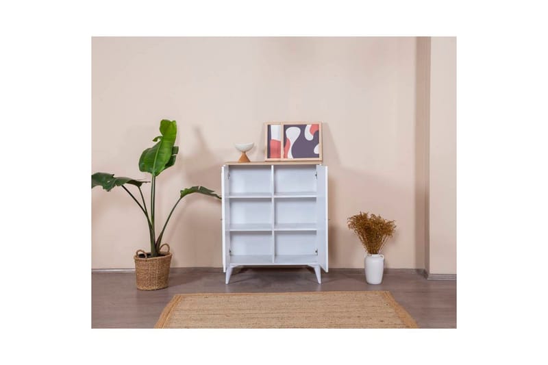Skjenk Jatinder Hvit / Eik - Natur/Hvit - Oppbevaring - Oppbevaringsmøbler - Sideboard & skjenk