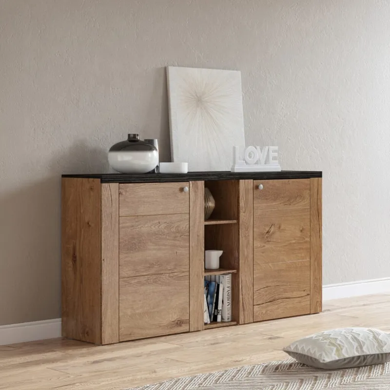 Skjenk Larona 2 dører - Lefkas Eik - Oppbevaring - Oppbevaringsmøbler - Sideboard & skjenk