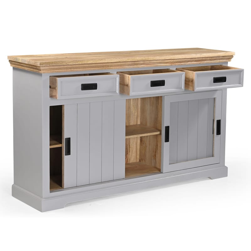 Skjenk Loft24 Alpinist - Grå og naturtre - Oppbevaring - Oppbevaringsmøbler - Sideboard & skjenk