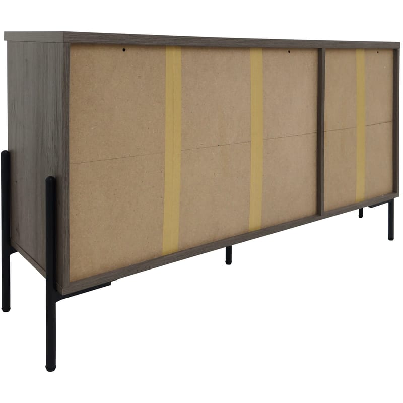 Skjenk Loft24 Charlene Hvitt fiskebein/hvit eik 3 dører - Hvit eik i fiskebeinsmønster / hvit eik - Oppbevaring - Oppbevaringsmøbler - Sideboard & skjenk