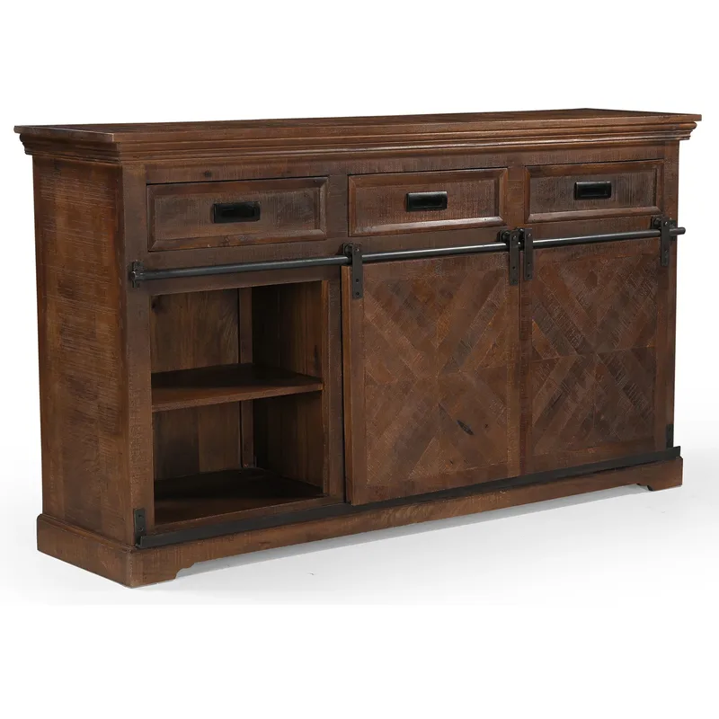 Skjenk Loft24 Don Barn - Dyp brun med svarte metalldetaljer - Oppbevaring - Oppbevaringsmøbler - Sideboard & skjenk