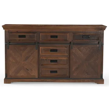 Skjenk Loft24 Don Barn - Dyp brun med svarte metalldetaljer - Oppbevaring - Oppbevaringsmøbler - Sideboard & skjenk