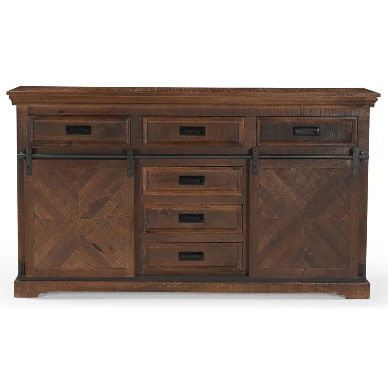 Skjenk Loft24 Don Barn - Dyp brun med svarte metalldetaljer - Oppbevaring - Oppbevaringsmøbler - Sideboard & skjenk