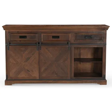 Skjenk Loft24 Don Barn - Dyp brun med svarte metalldetaljer - Oppbevaring - Oppbevaringsmøbler - Sideboard & skjenk