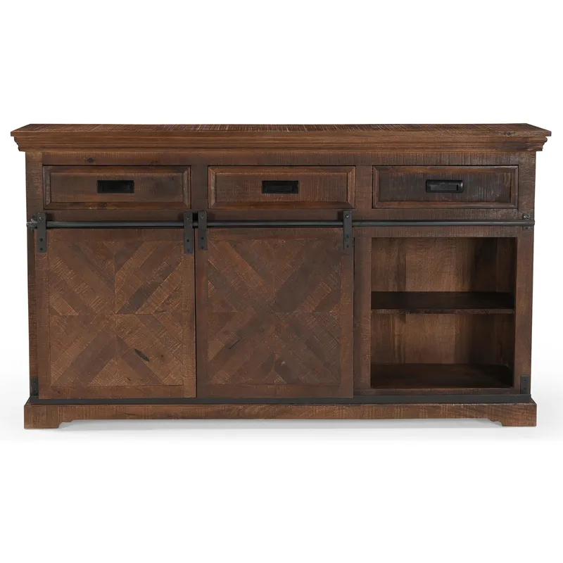 Skjenk Loft24 Don Barn - Dyp brun med svarte metalldetaljer - Oppbevaring - Oppbevaringsmøbler - Sideboard & skjenk