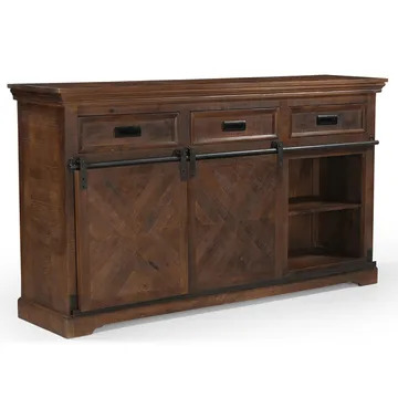 Skjenk Loft24 Don Barn - Dyp brun med svarte metalldetaljer - Oppbevaring - Oppbevaringsmøbler - Sideboard & skjenk