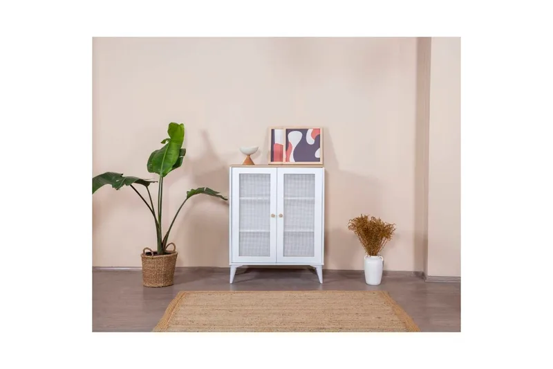 Skjenk Mjudi Hvit / Eik - Hvit / Eik - Oppbevaring - Oppbevaringsmøbler - Sideboard & skjenk