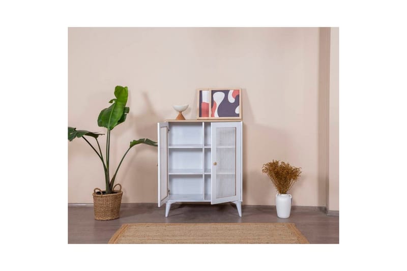 Skjenk Mjudi Hvit / Eik - Hvit / Eik - Oppbevaring - Oppbevaringsmøbler - Sideboard & skjenk