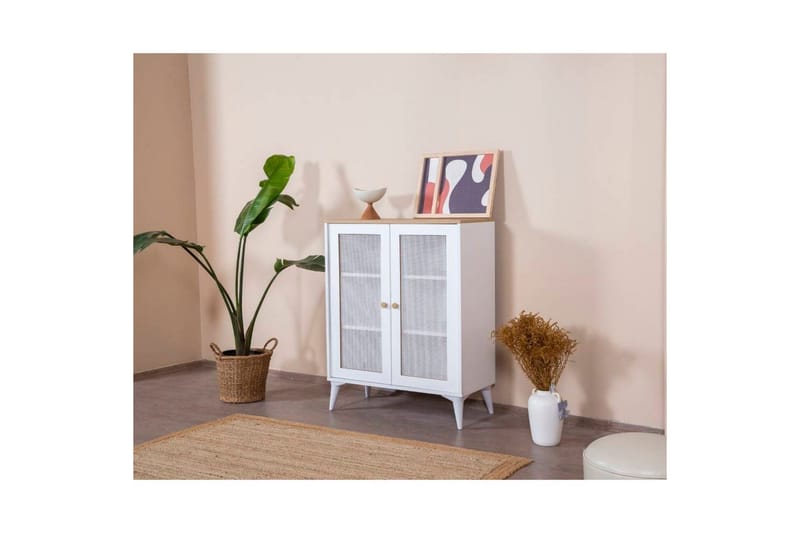 Skjenk Mjudi Hvit / Eik - Hvit / Eik - Oppbevaring - Oppbevaringsmøbler - Sideboard & skjenk