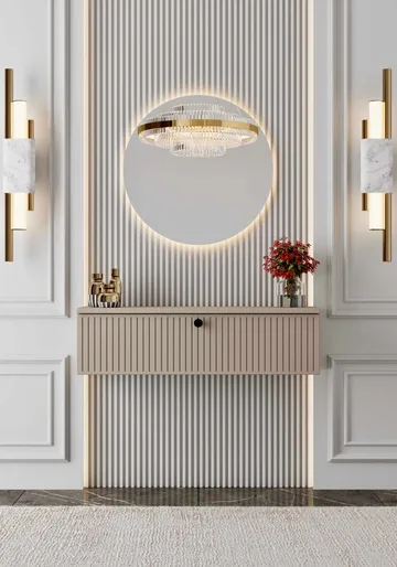 Skjenk Nordure Mimosa (90 x 26 x 22 cm) Sandstein - Sandstein - Oppbevaring - Oppbevaringsmøbler - Sideboard & skjenk