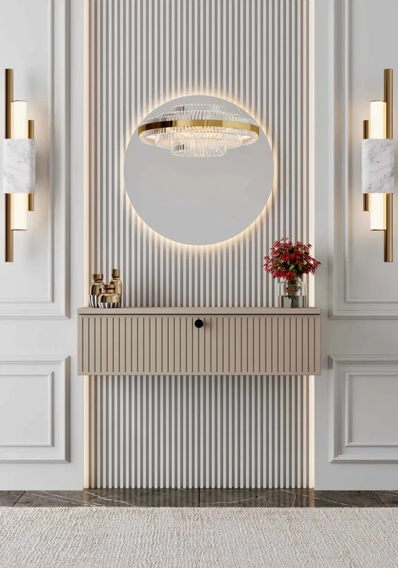 Skjenk Nordure Mimosa (90 x 26 x 22 cm) Sandstein - Sandstein - Oppbevaring - Oppbevaringsmøbler - Sideboard & skjenk