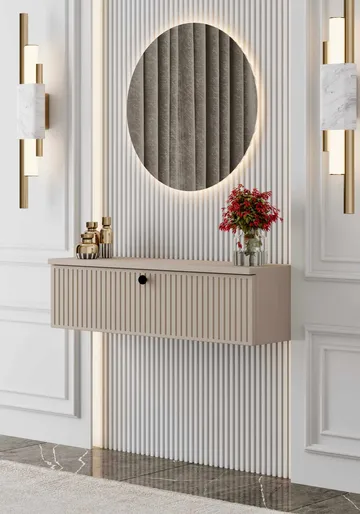 Skjenk Nordure Mimosa (90 x 26 x 22 cm) Sandstein - Sandstein - Oppbevaring - Oppbevaringsmøbler - Sideboard & skjenk