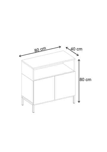 Skjenk Nordure Palmer (80 x 80 x 40 cm) Milano Valnøtt Svart - Milano valnøtt og svart - Oppbevaring - Oppbevaringsmøbler - Sideboard & skjenk
