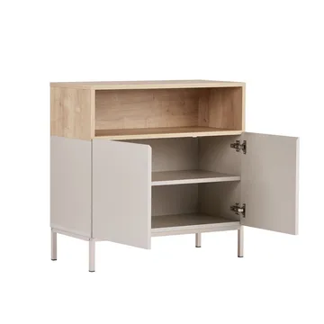 Skjenk Nordure Palmer (80 x 80 x 40 cm) Sandstein Safir Eik - Sandstein Safir Eik - Oppbevaring - Oppbevaringsmøbler - Sideboard & skjenk