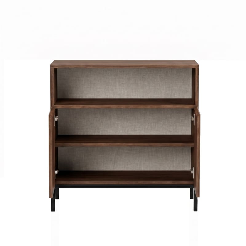 Skjenk Nordure Palmer (80 x 80 x 40 cm) Milano Valnøtt Svart - Milano valnøtt og svart - Oppbevaring - Oppbevaringsmøbler - Sideboard & skjenk