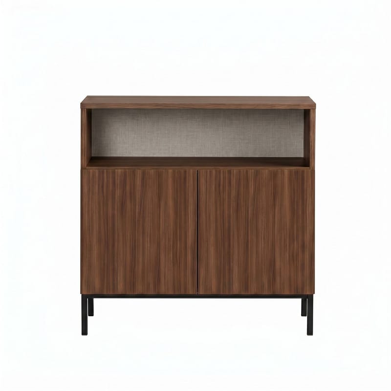 Skjenk Nordure Palmer (80 x 80 x 40 cm) Milano Valnøtt Svart - Milano valnøtt og svart - Oppbevaring - Oppbevaringsmøbler - Sideboard & skjenk
