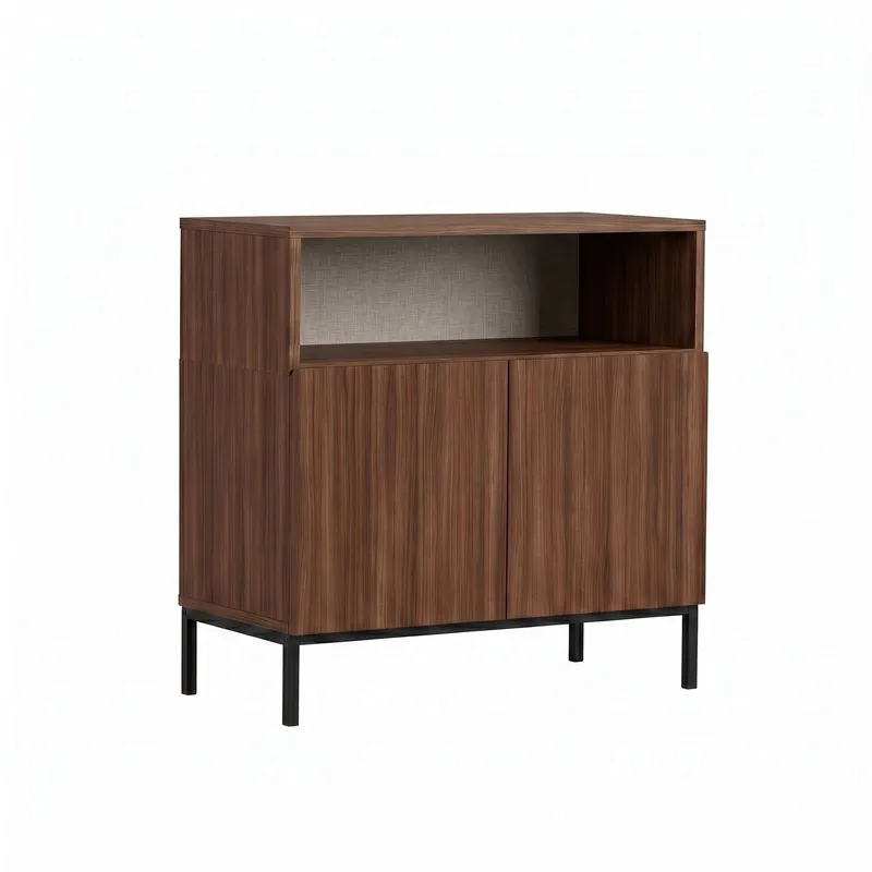 Skjenk Nordure Palmer (80 x 80 x 40 cm) Milano Valnøtt Svart, Milano valnøtt og svart