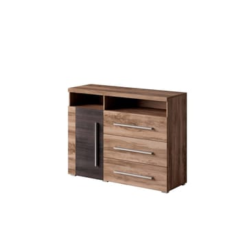 Skjenk Roger 1 Dør med 3 Skuffer - Satin valnøtt - Oppbevaring - Oppbevaringsmøbler - Sideboard & skjenk