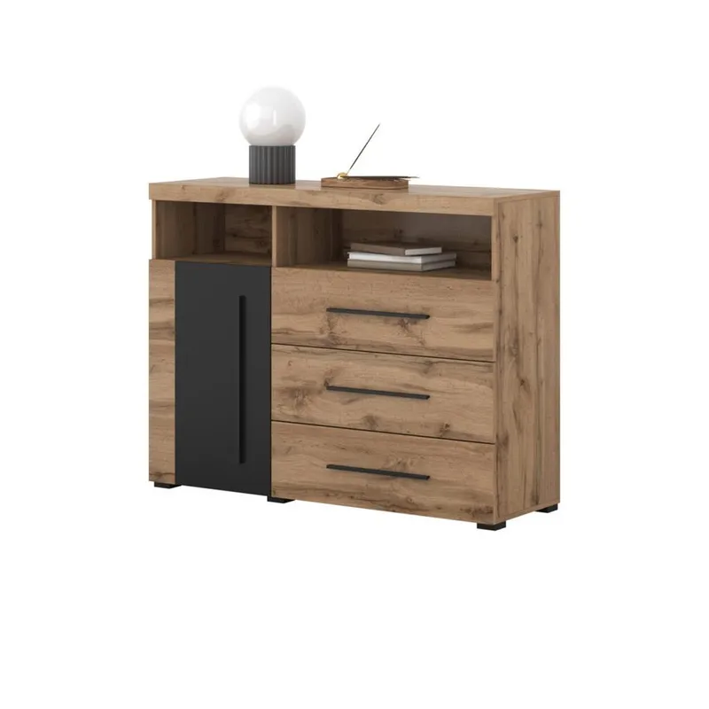Skjenk Roger 1 Dør med 3 Skuffer - Wotan eik - Oppbevaring - Oppbevaringsmøbler - Sideboard & skjenk
