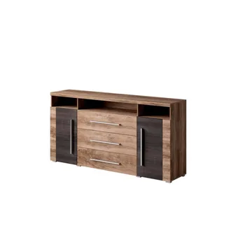 Skjenk Roger 2 Dører med 3 Skuffer - Satin valnøtt, 182 cm - Oppbevaring - Oppbevaringsmøbler - Sideboard & skjenk