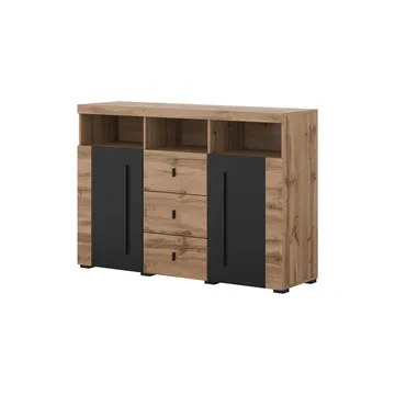 Skjenk Roger 2 Dører med 3 Skuffer - Wotan eik, 132 cm - Oppbevaring - Oppbevaringsmøbler - Sideboard & skjenk