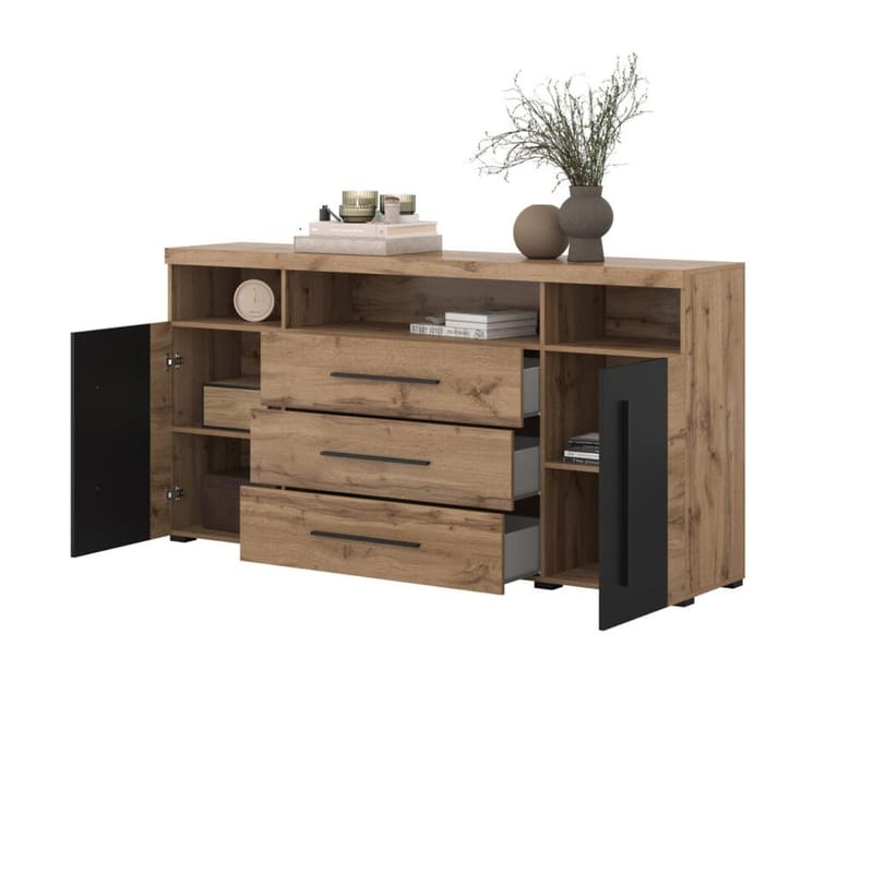 Skjenk Roger 2 Dører med 3 Skuffer - Wotan eik, 182 cm - Oppbevaring - Oppbevaringsmøbler - Sideboard & skjenk