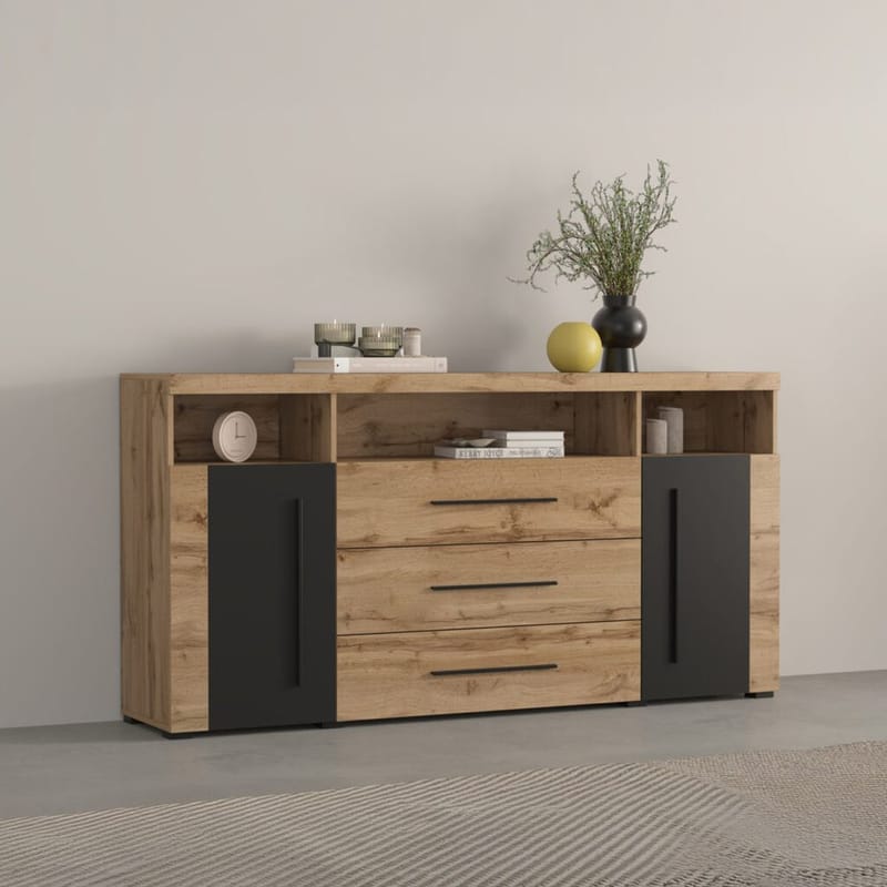 Skjenk Roger 2 Dører med 3 Skuffer - Wotan eik, 182 cm - Oppbevaring - Oppbevaringsmøbler - Sideboard & skjenk