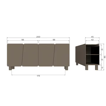 Skjenk Root 200 cm - Trøffelbrun - Oppbevaring - Oppbevaringsmøbler - Sideboard & skjenk