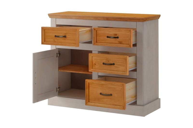 Skjenk Selma 100x38x87 cm, Grå/Beis/Voks - 100x38x87 cm, Grå/Beis/Voks - Oppbevaring - Oppbevaringsmøbler - Sideboard & skjenk