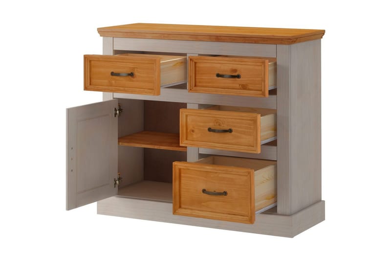 Skjenk Selma 100x38x87 cm, Grå/Beis/Voks - 100x38x87 cm, Grå/Beis/Voks - Oppbevaring - Oppbevaringsmøbler - Sideboard & skjenk