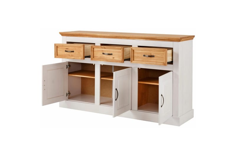 Skjenk Selma 145x38x87 cm, Hvit/Beis/Voks - 145x38x87 cm, Hvit/Beis/Voks - Oppbevaring - Oppbevaringsmøbler - Sideboard & skjenk