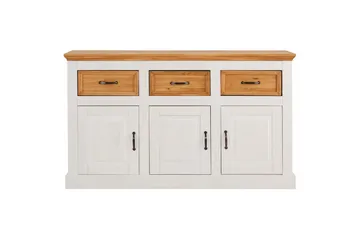 Skjenk Selma 145x38x87 cm, Hvit/Beis/Voks - 145x38x87 cm, Hvit/Beis/Voks - Oppbevaring - Oppbevaringsmøbler - Sideboard & skjenk