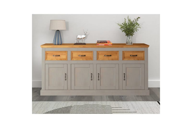 Skjenk Selma 190x38x87, Grå/Beis/Voks - 190x38x87, Grå/Beis/Voks - Oppbevaring - Oppbevaringsmøbler - Sideboard & skjenk