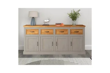 Skjenk Selma 190x38x87, Grå/Beis/Voks - 190x38x87, Grå/Beis/Voks - Oppbevaring - Oppbevaringsmøbler - Sideboard & skjenk