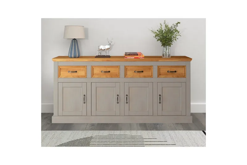 Skjenk Selma 190x38x87, Grå/Beis/Voks - 190x38x87, Grå/Beis/Voks - Oppbevaring - Oppbevaringsmøbler - Sideboard & skjenk