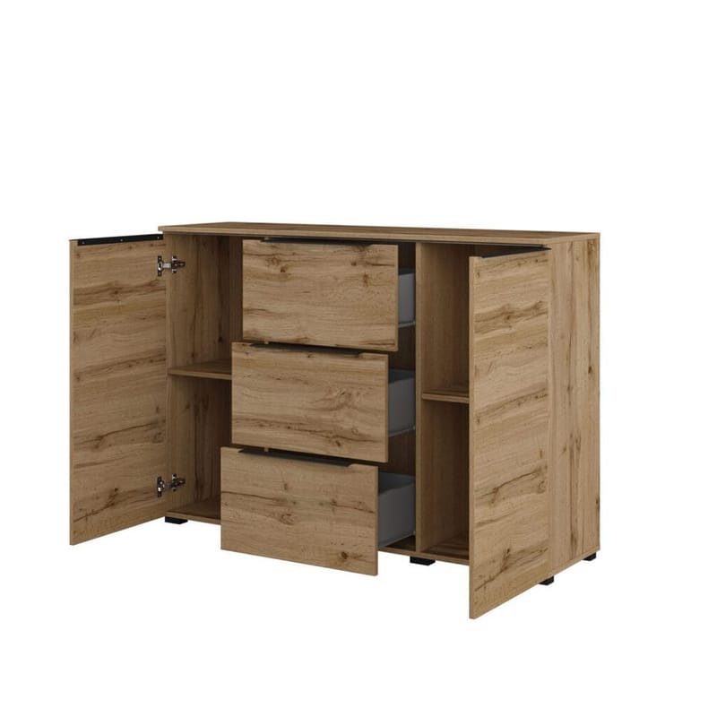 Skjenk Tana med 2 dører og 3 skuffer - Wotan eik - Oppbevaring - Oppbevaringsmøbler - Sideboard & skjenk