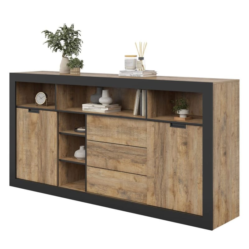 Skjenk Tudor 2 dører med 3 skuffer - 109 cm - Oppbevaring - Oppbevaringsmøbler - Sideboard & skjenk