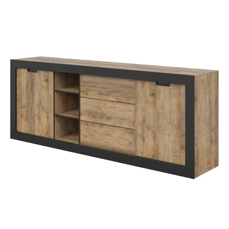 Skjenk Tudor 2 dører med 3 skuffer, 85 cm