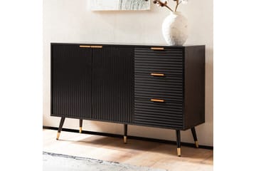 Skjenk Wohnling Foliert sponplate eikelook 120 cm 2 dører 3 skuffer Moderne - Møbler - Bord - Avlastningsbord & sidobord - Lampebord & sidebord