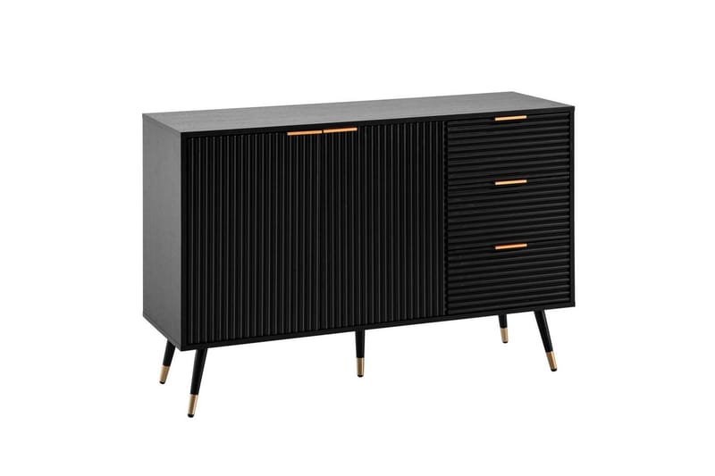 Skjenk Wohnling Foliert sponplate eikelook 120 cm 2 dører 3 skuffer Moderne - Møbler - Bord - Avlastningsbord & sidobord - Lampebord & sidebord