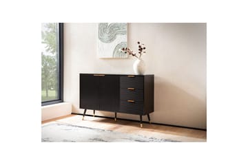 Skjenk Wohnling Foliert sponplate eikelook 120 cm 2 dører 3 skuffer Moderne - Møbler - Bord - Avlastningsbord & sidobord - Lampebord & sidebord