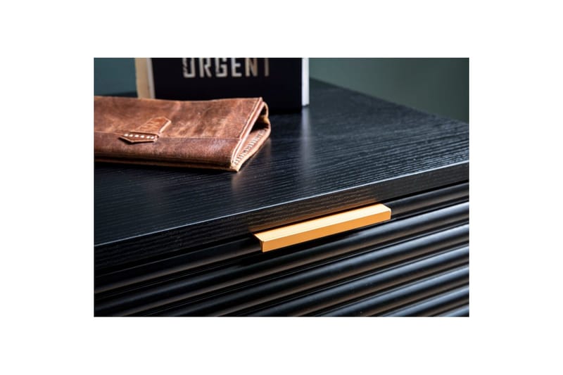 Skjenk Wohnling Foliert sponplate eikelook 77 cm 2 dører 2 skuffer Lagringsplass Moderne - Møbler - Bord - Avlastningsbord & sidobord - Lampebord & sidebord