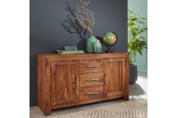 Skjenk Wohnling Heltre 118 x 40 cm 2 dører 3 skuffer Landlig stil - Møbler - Bord - Avlastningsbord & sidobord - Lampebord & sidebord