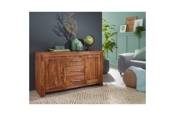 Skjenk Wohnling Heltre 118 x 40 cm 2 dører 3 skuffer Landlig stil - Møbler - Bord - Avlastningsbord & sidobord - Lampebord & sidebord